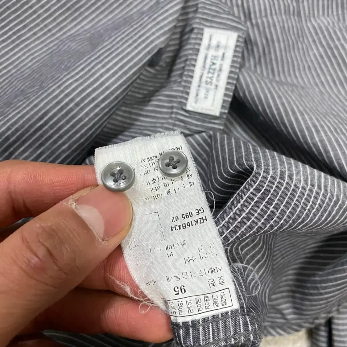 헤지스 스트라이프 슬림핏 남방 셔츠 95 상품이미지4