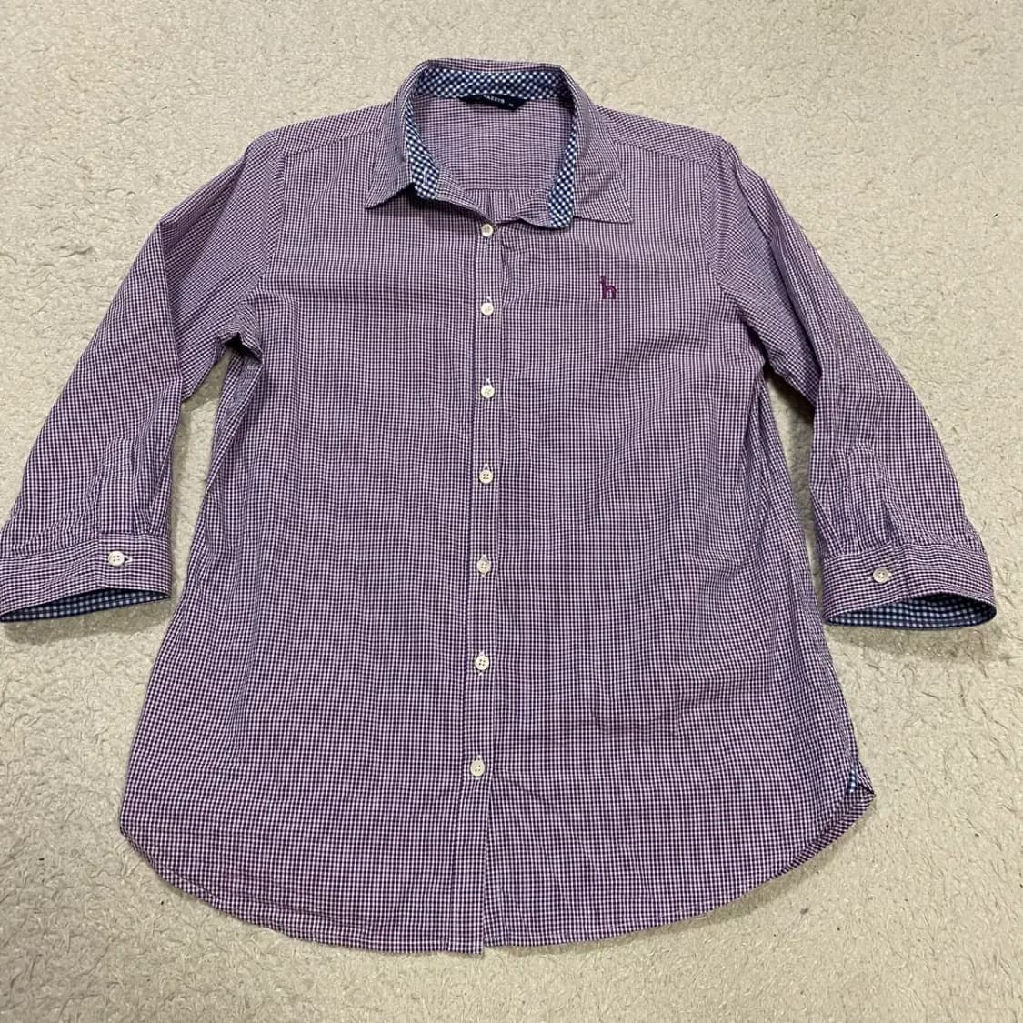 HAZZYS 헤지스 퍼플 체크 셔츠 여성 95 상품이미지1