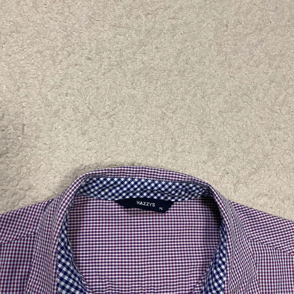 HAZZYS 헤지스 퍼플 체크 셔츠 여성 95 상품이미지3