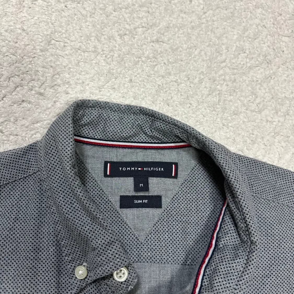 타미힐피거 슬림핏 셔츠 남방 회색 긴팔 m 상품이미지3
