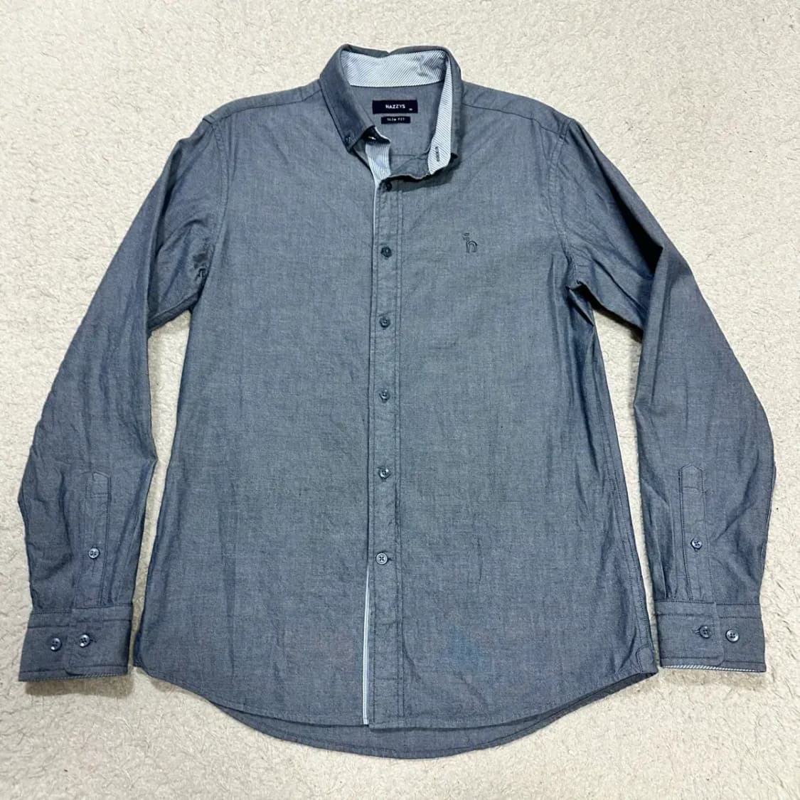 헤지스 슬림핏 셔츠 남성용 긴팔 95 상품이미지1