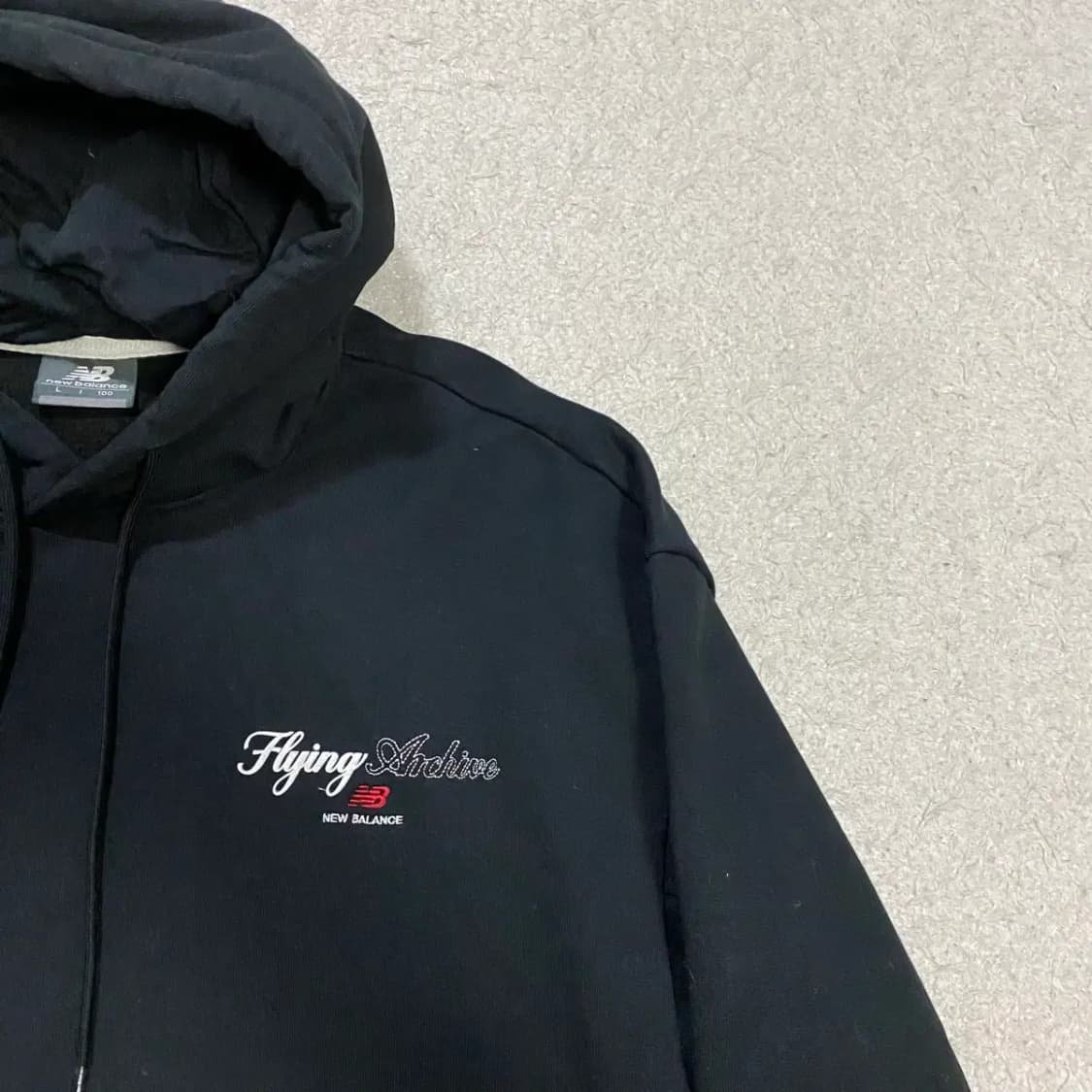 뉴발란스 Flying Archive 후드티 블랙 기모 L 100 상품이미지2