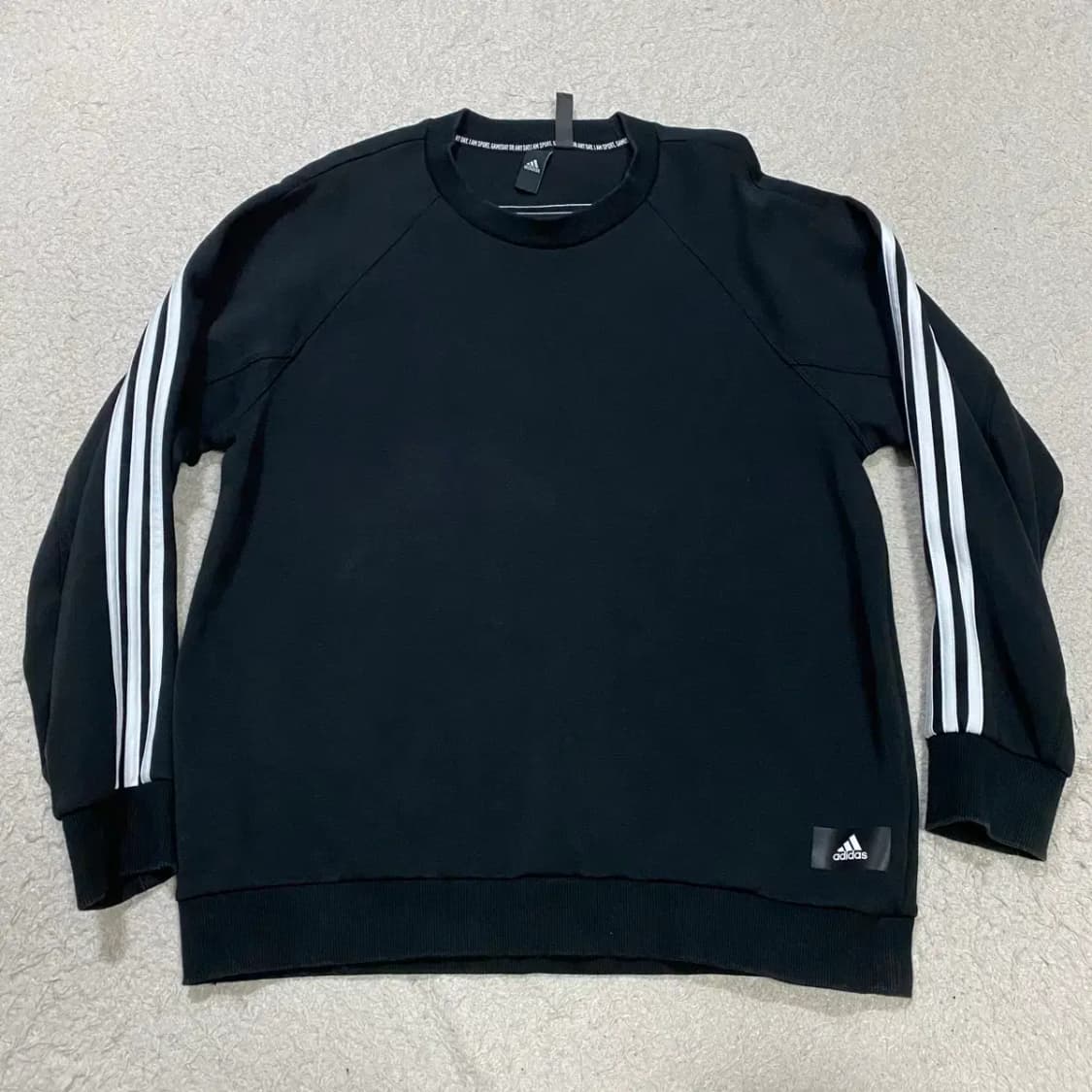 아디다스 삼선 블랙 맨투맨 티셔츠 3xl 상품이미지1