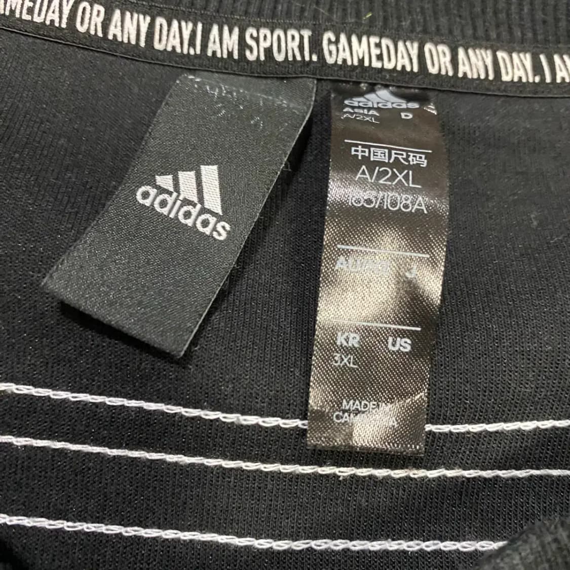 아디다스 삼선 블랙 맨투맨 티셔츠 3xl 상품이미지3