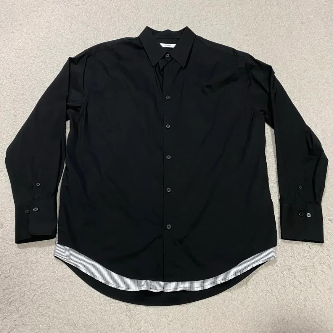 일꼬르소 IL CORSO 블랙 셔츠 스트라이프 레이어드 100 상품이미지1