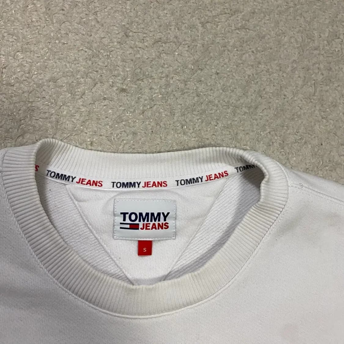 타미진스 로고 맨투맨 화이트 s 상품이미지3