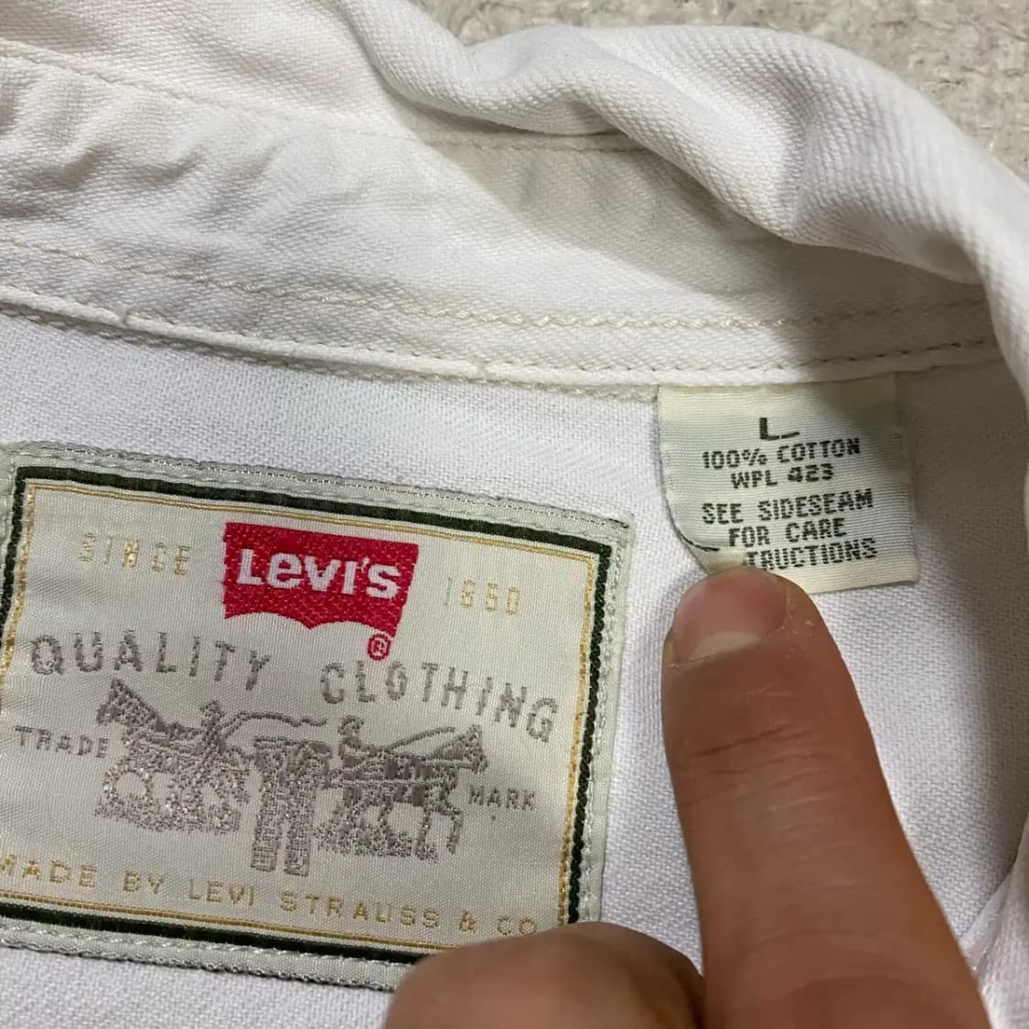 리바이스 화이트 셔츠 남방 긴팔 L 상품이미지5