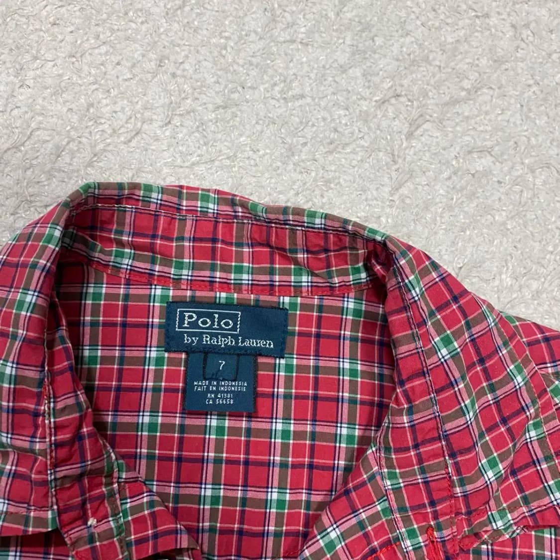 폴로 랄프로렌 아동 키즈 체크 셔츠 레드 7 상품이미지2