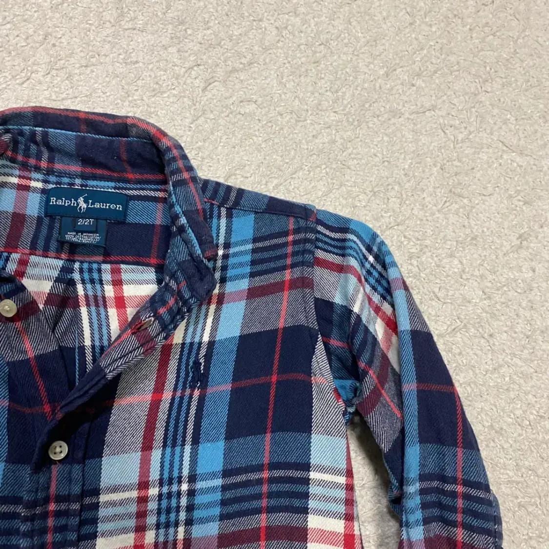 폴로 유아 아동 키즈 셔츠 체크 2t 상품이미지3