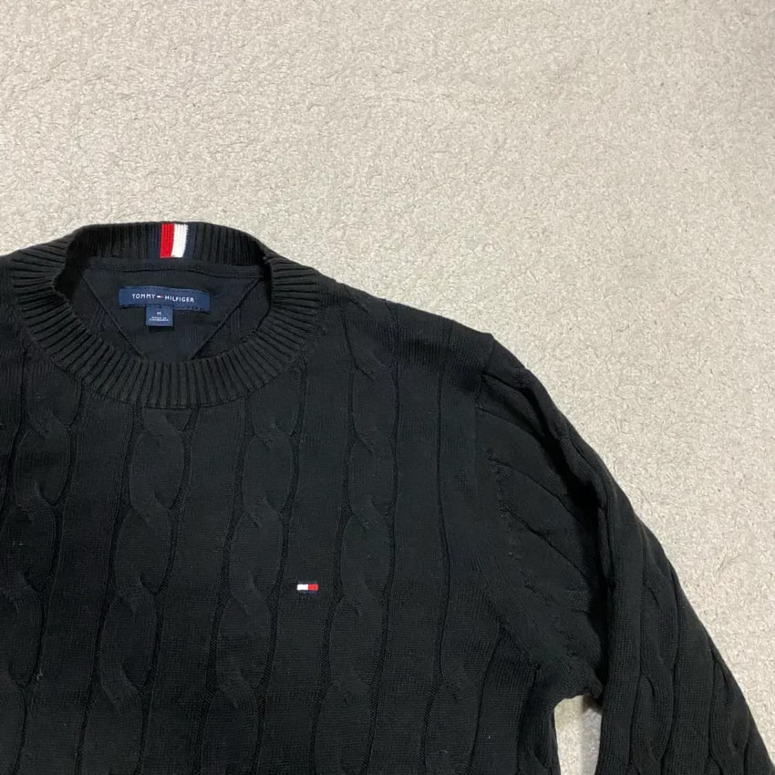 타미힐피거 블랙 케이블 니트 m 상품이미지2