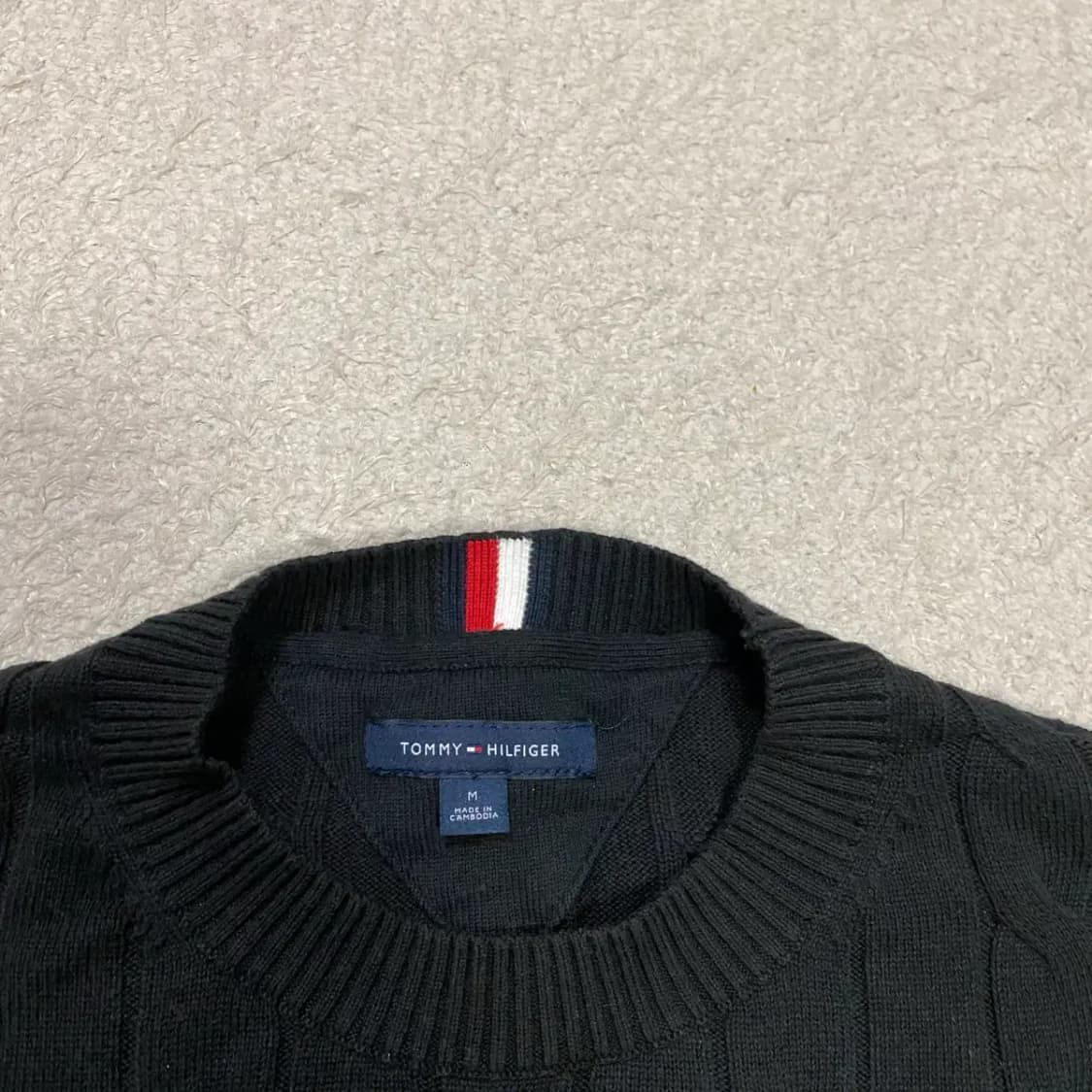 타미힐피거 블랙 케이블 니트 m 상품이미지3