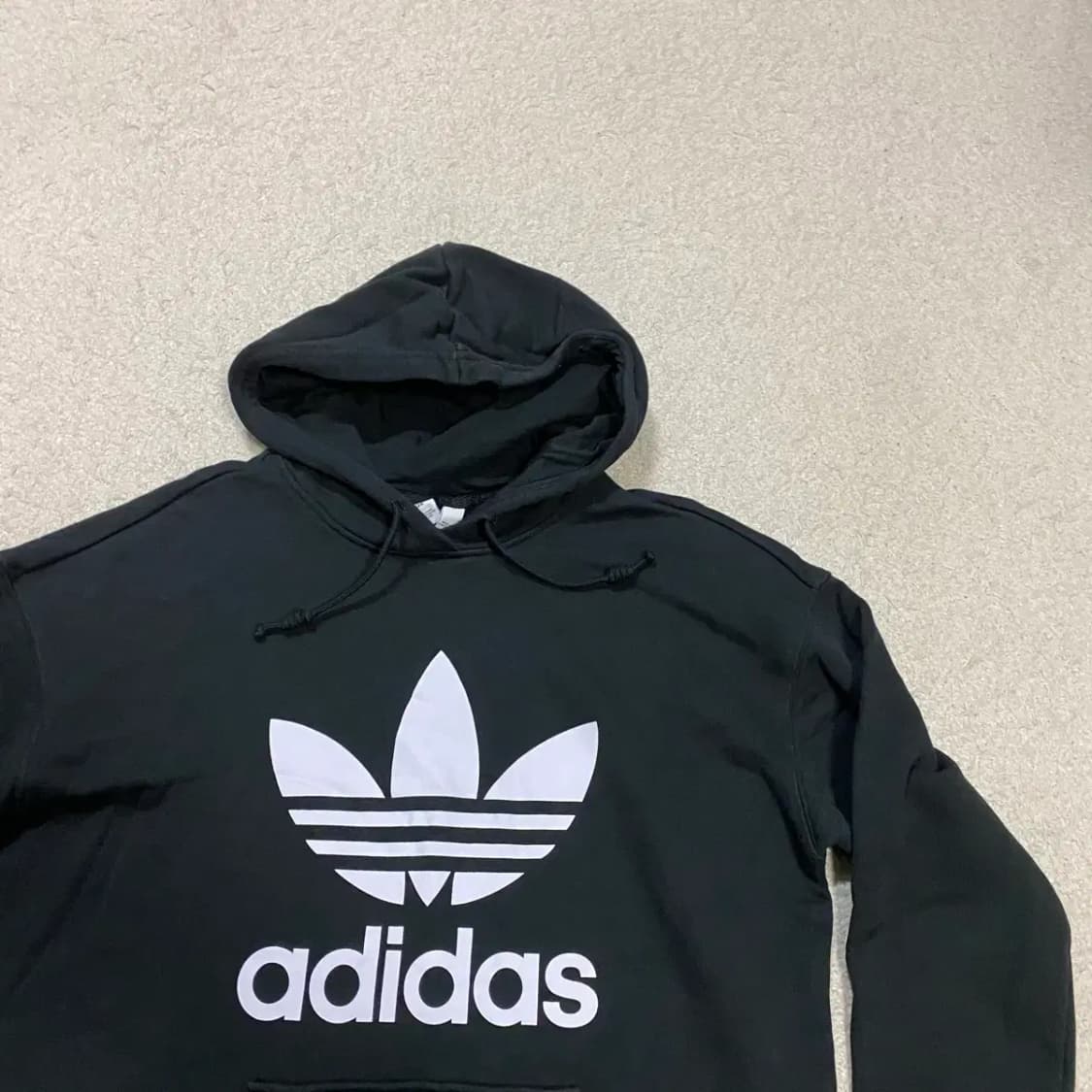 아디다스 블랙 후드티 트레포일 로고 여성 m 상품이미지2