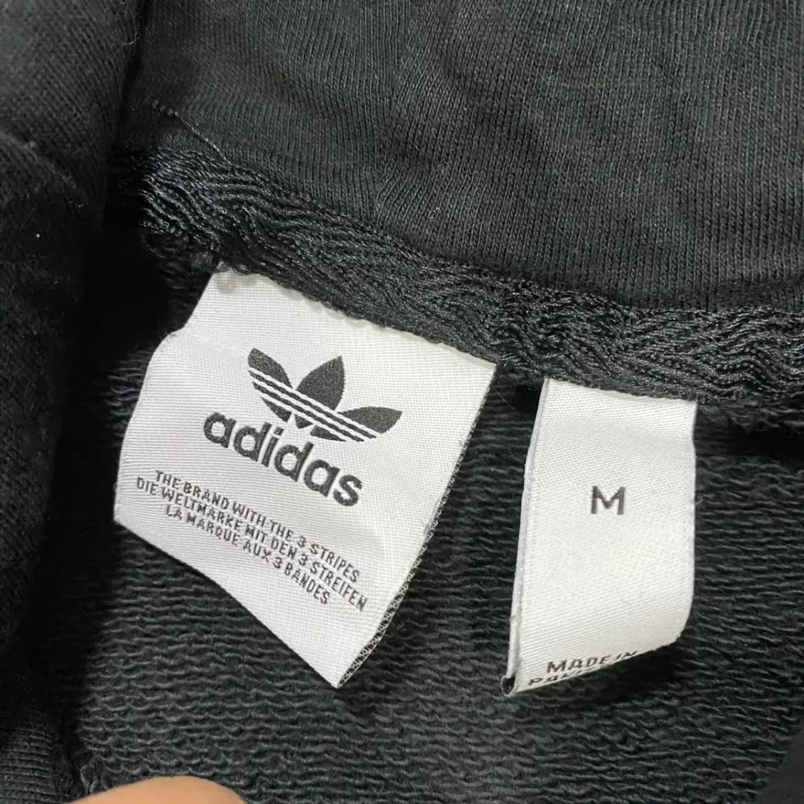 아디다스 블랙 후드티 트레포일 로고 여성 m 상품이미지3