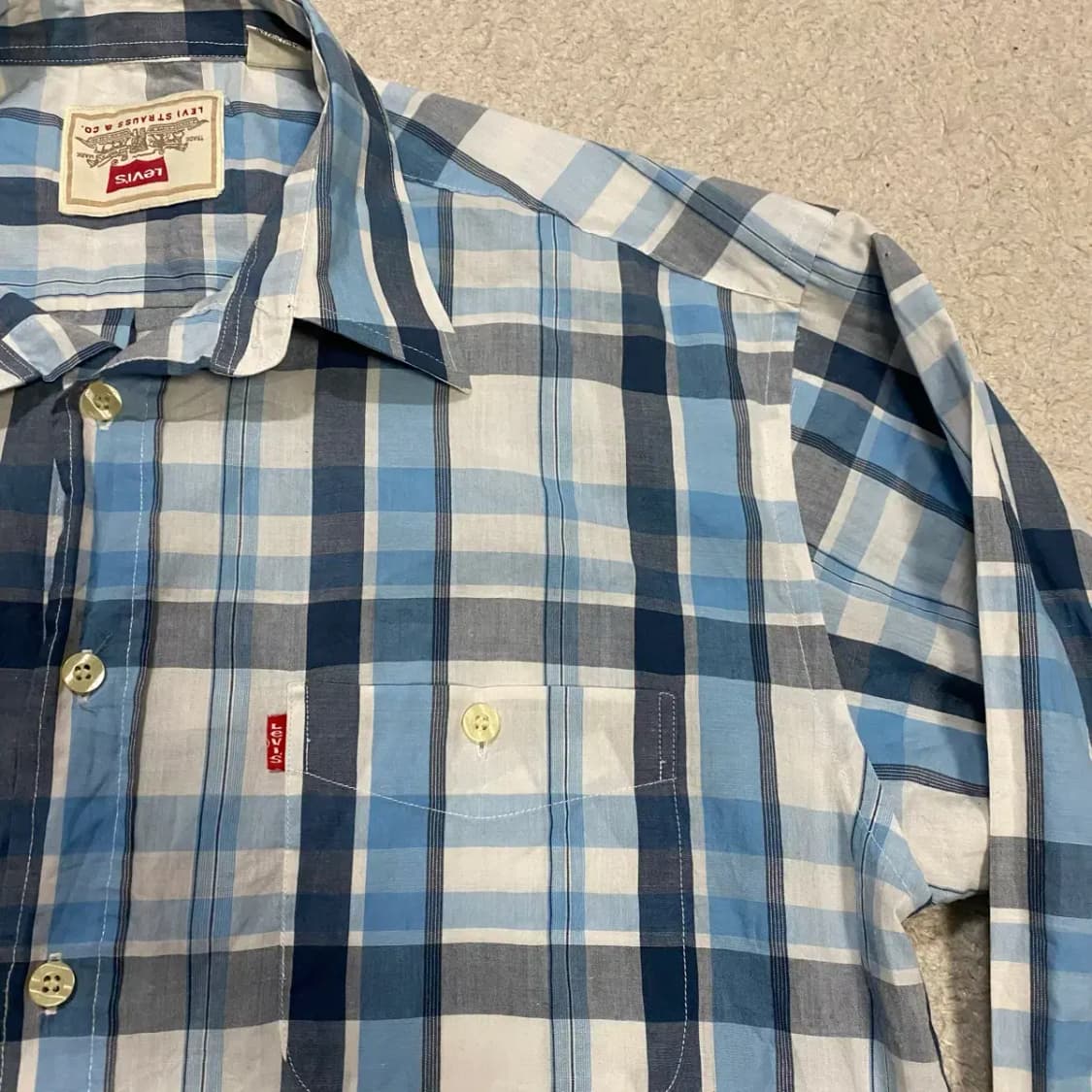 리바이스 블루 체크 긴팔 셔츠 xxl 상품이미지3