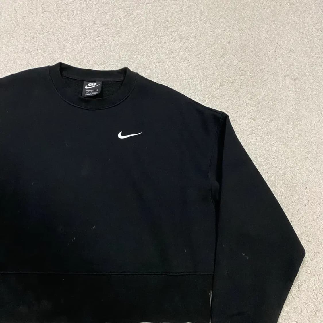 나이키 블랙 크롭 기모 맨투맨 여성 L 상품이미지2