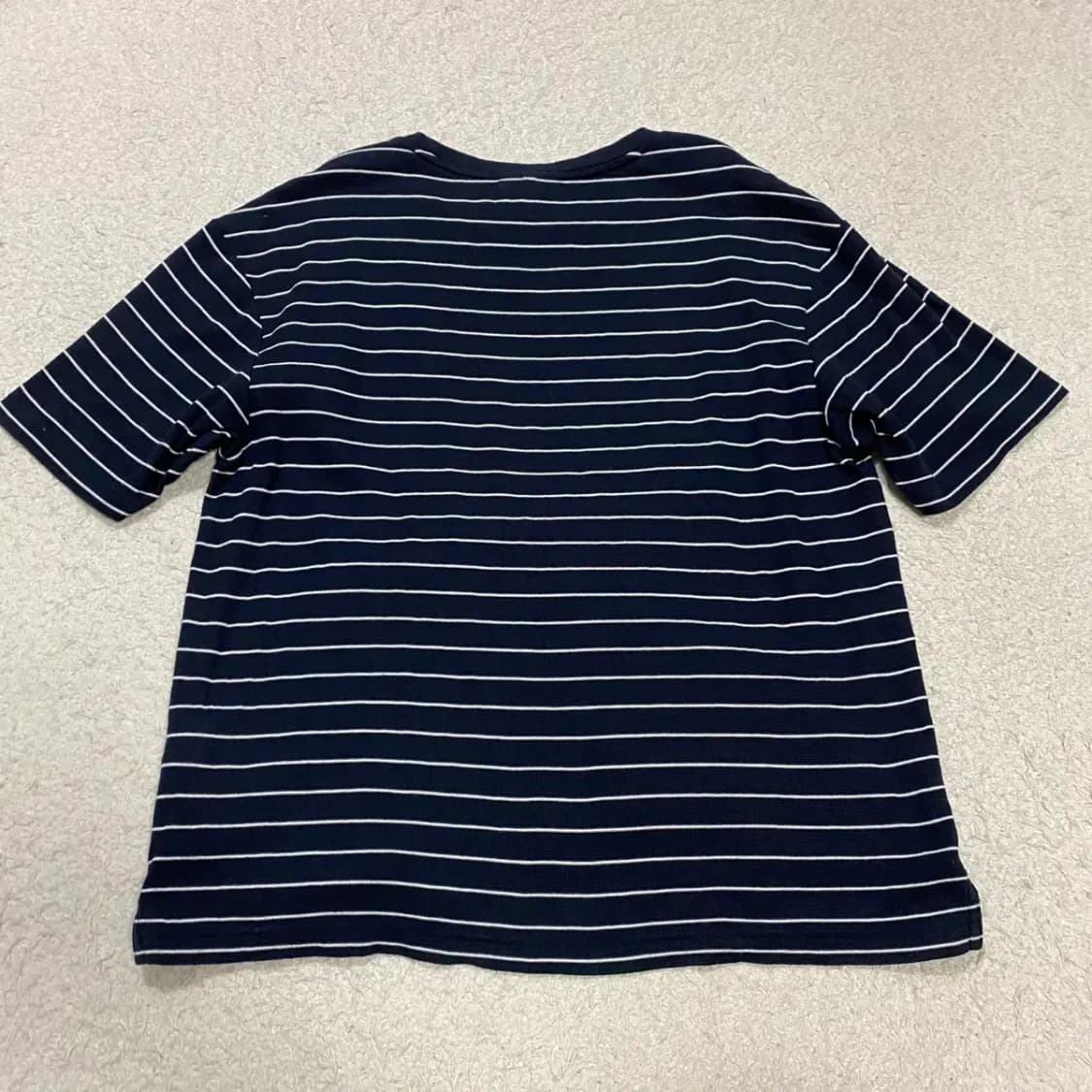 라코스테 네이비 스트라이프 반팔 티셔츠 m 100 상품이미지5