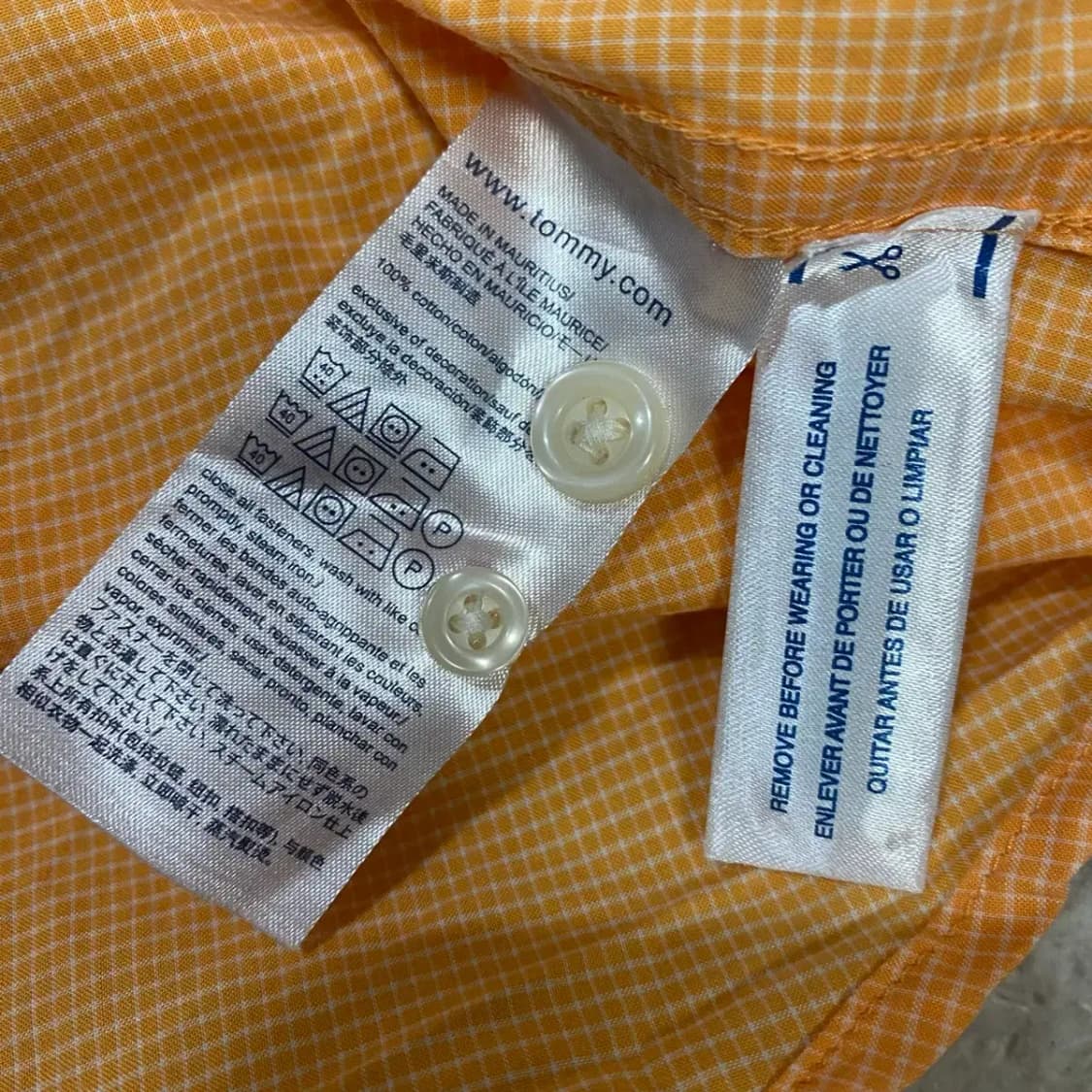타미힐피거 오렌지 반팔 체크 셔츠 xs 상품이미지4