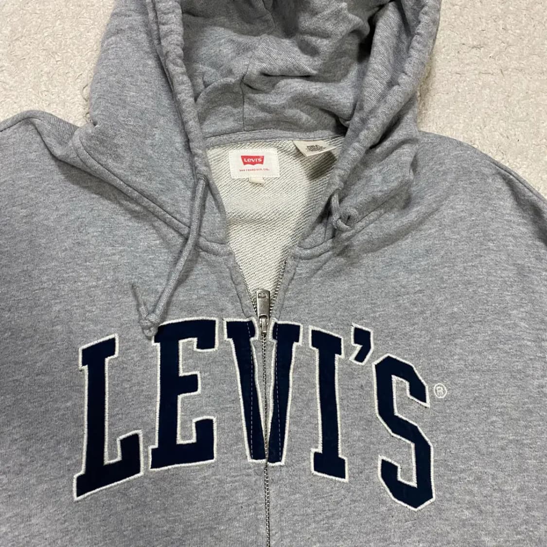 리바이스 LEVI'S 기모 후드집업 그레이 L 100 상품이미지2