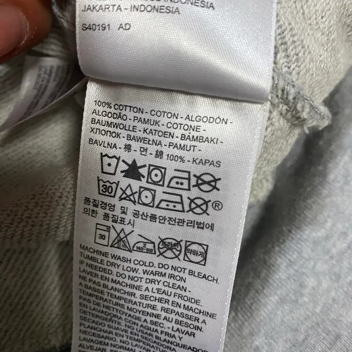 리바이스 LEVI'S 기모 후드집업 그레이 L 100 상품이미지5