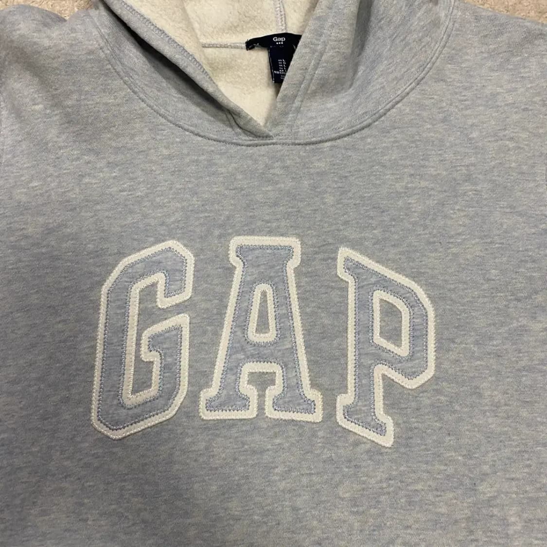 갭 GAP 로고 후드티 하늘색 기모 L 상품이미지2