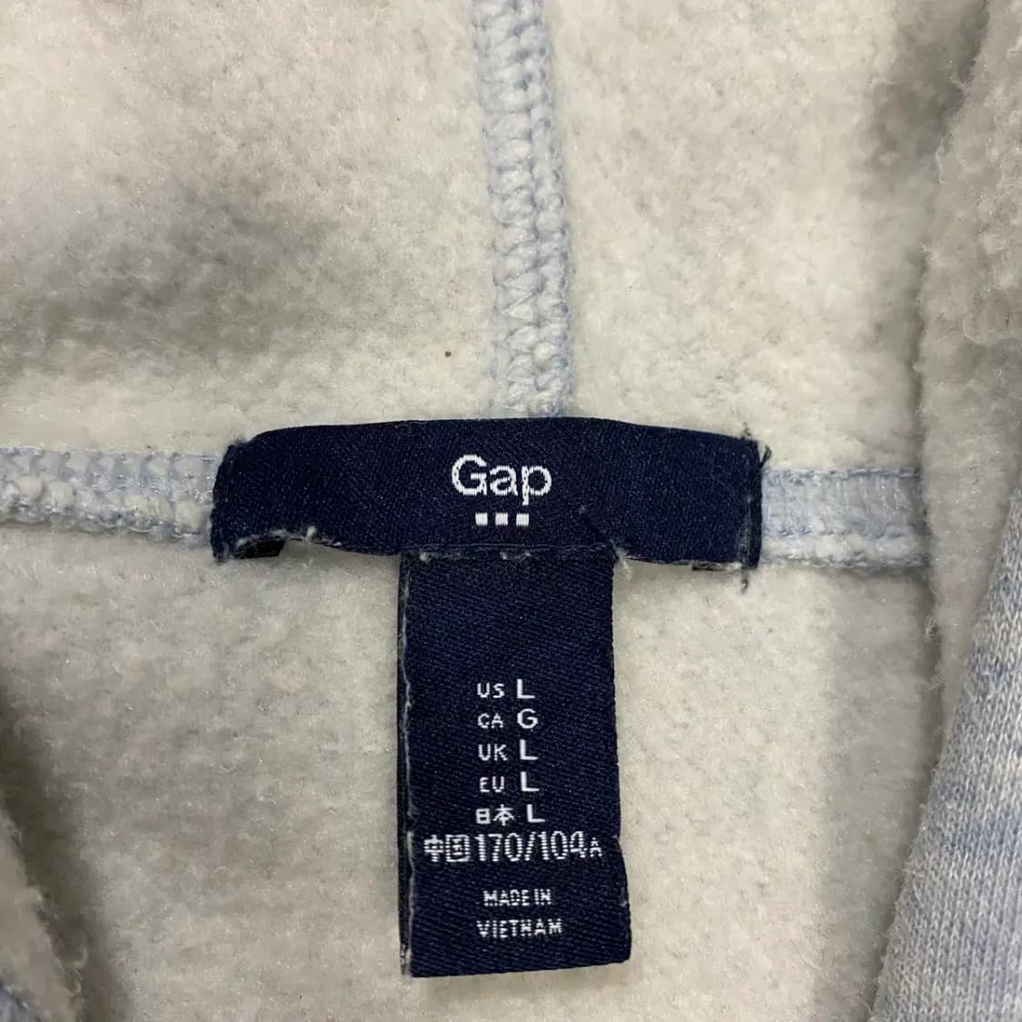 갭 GAP 로고 후드티 하늘색 기모 L 상품이미지3