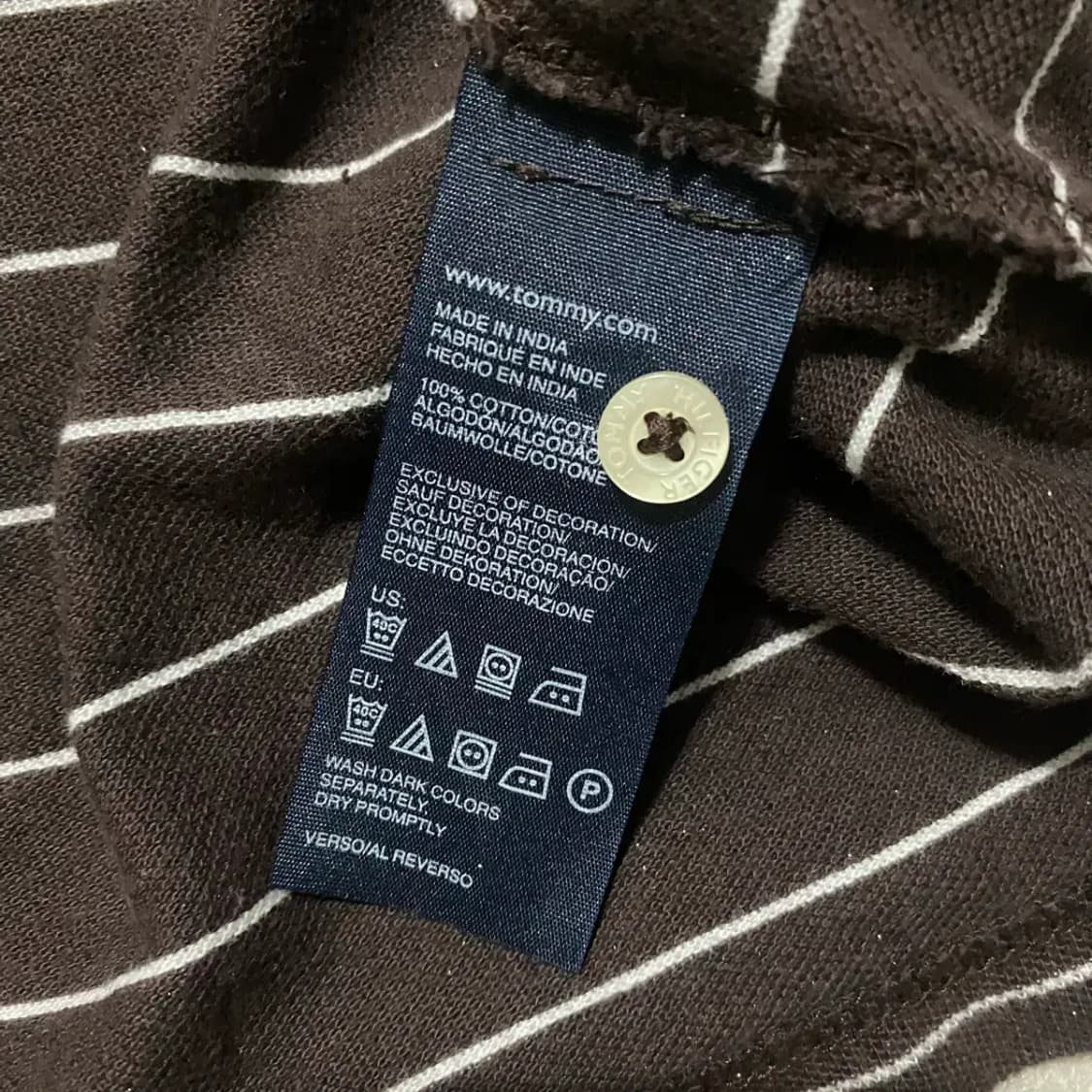 타미힐피거 브라운 스트라이프 반팔 카라티 m 상품이미지4