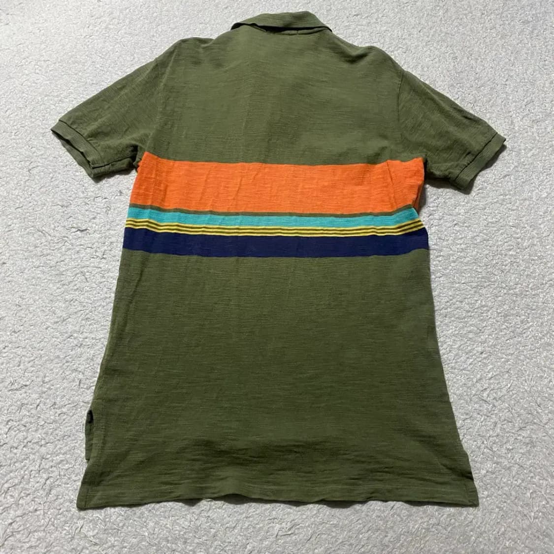 폴로 랄프로렌 멀티 스트라이프 카키색 반팔 카라티 m 상품이미지6