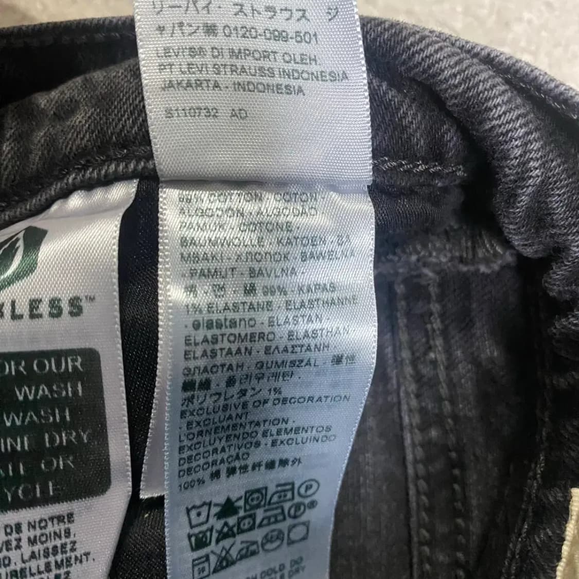 리바이스 흑청 데님 팬츠 여성 24인치 상품이미지5