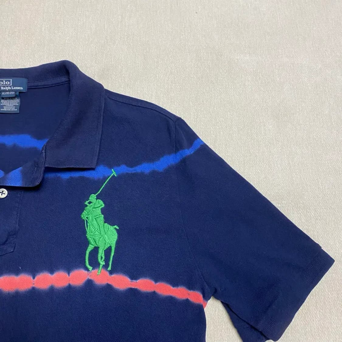 폴로 랄프로렌 타이 다이 반팔 카라티 네이비 상품이미지3