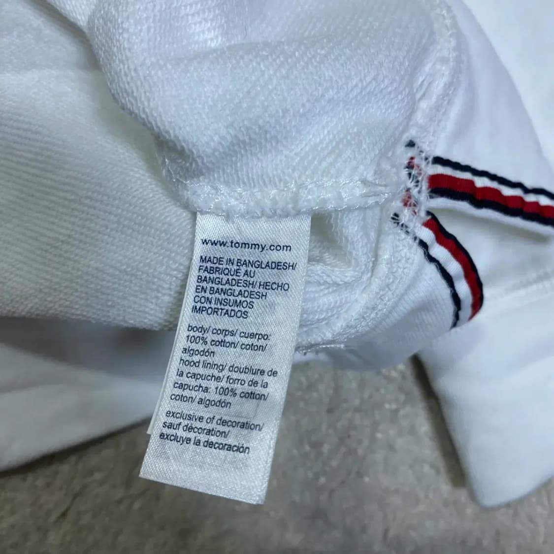 타미힐피거 화이트 로고 후드티 여성 s 상품이미지4
