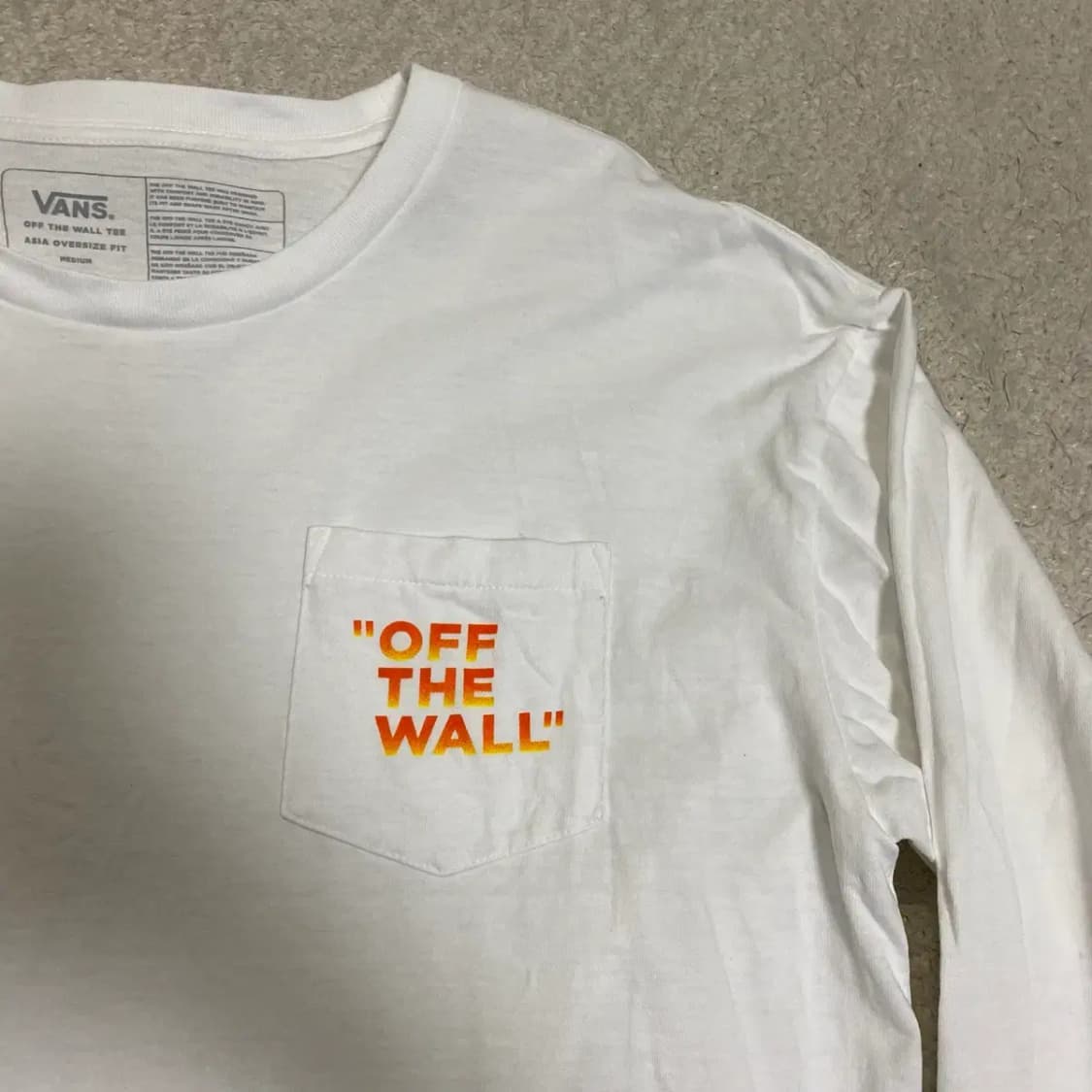 반스 롱슬리브 긴팔티 화이트 m 상품이미지2