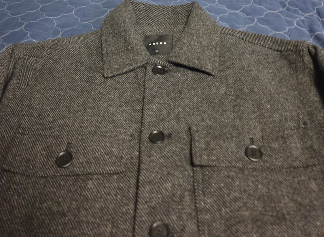 ANDEW 앤듀 헤링본 울혼방 포멀 자켓 다크그레이 (L) 상품이미지2