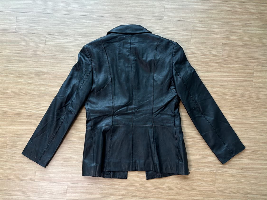 블랙 슬림핏 레더자켓 상품이미지8