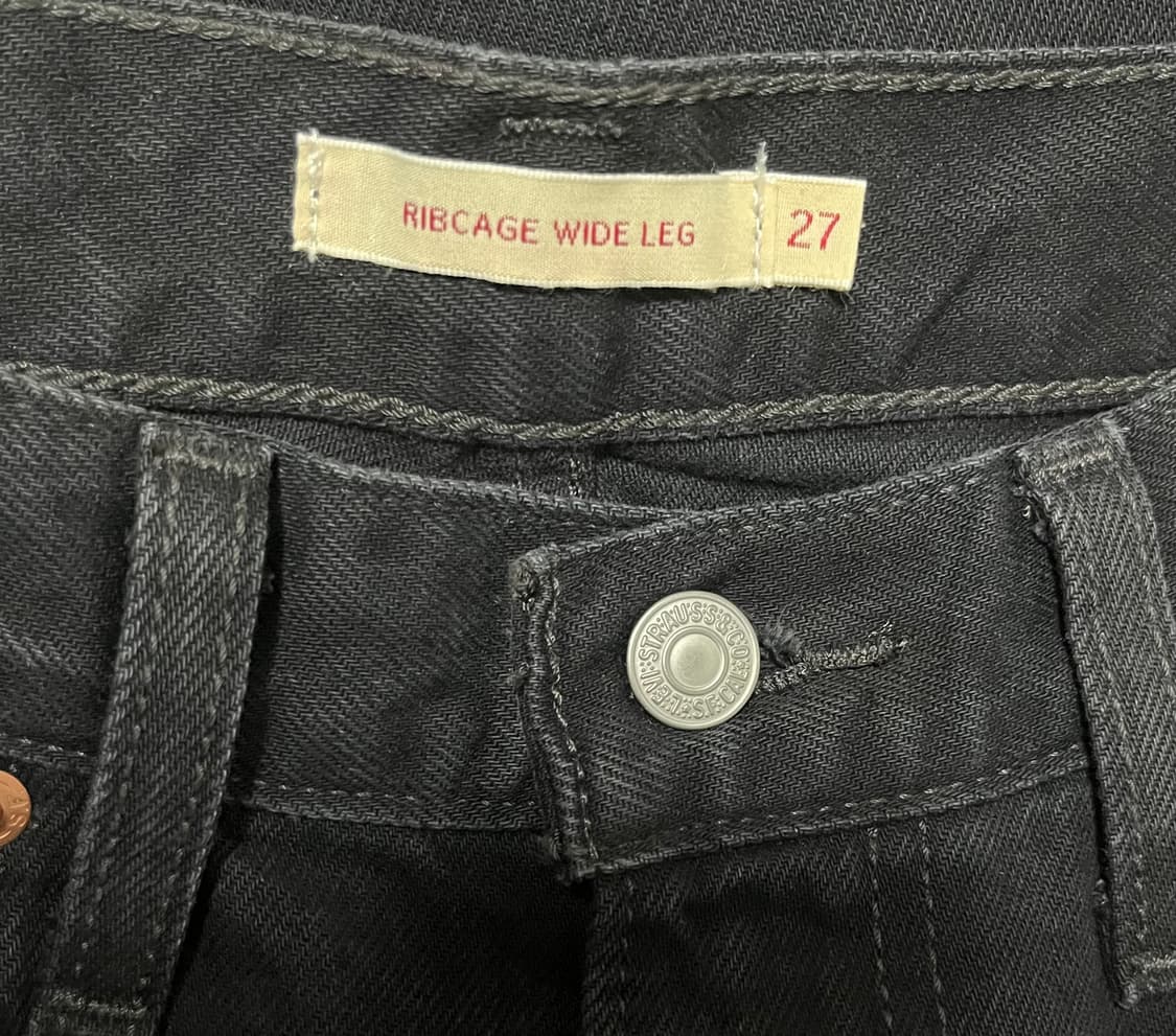 (새상품)리바이스 립케이지 와이드 레그 진 블랙 27 상품이미지3