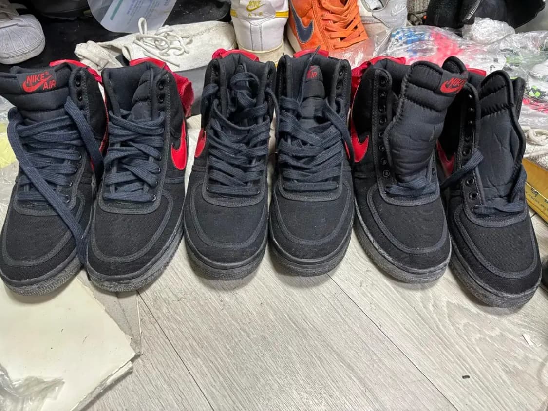 나이키 에어포스 1 HI CANVAS 95 OG BLACK/RED 상품이미지4