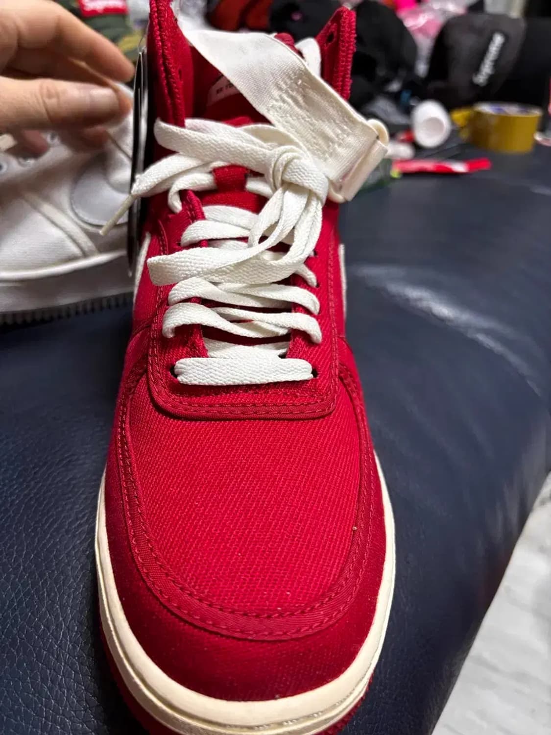 나이키 에어 포스1 cvs 빨흰 하이 상품이미지10