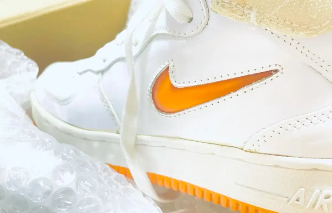 나이키 에어포스 1 미드 뽈록이 96년 흰/주 신품 상품이미지5