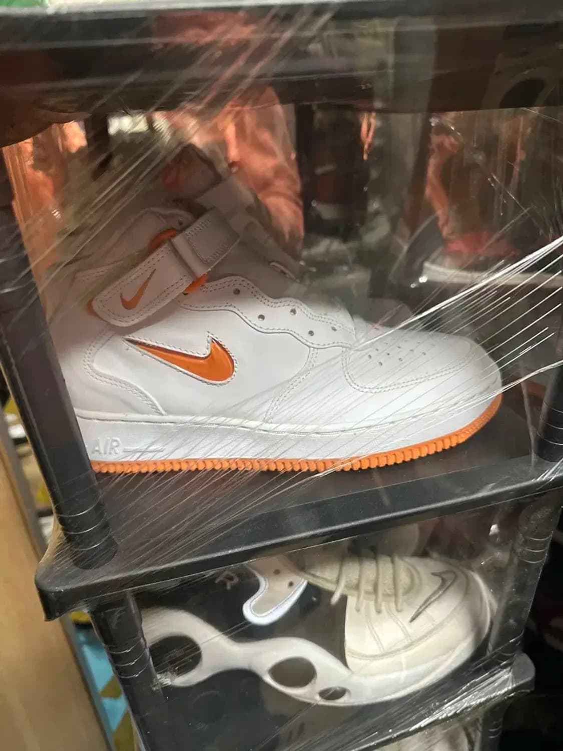 나이키 에어포스 1 미드 뽈록이 96년 흰/주 신품 상품이미지7