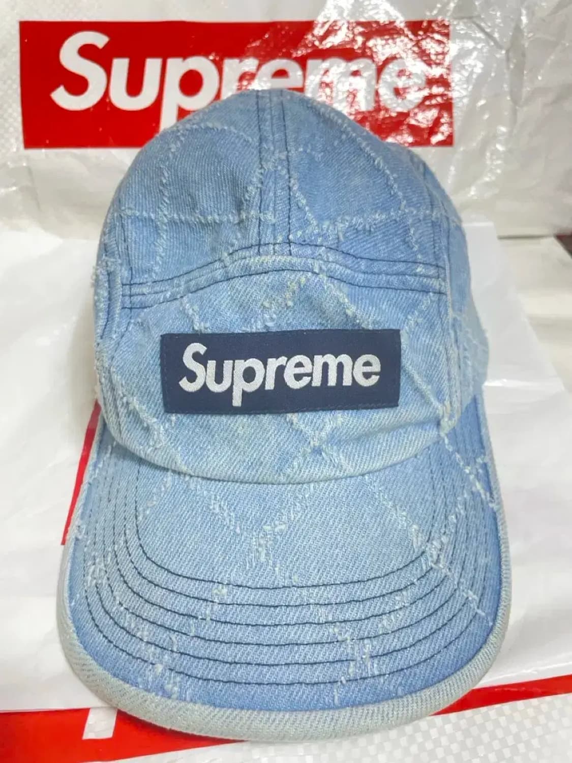 슈프림 캠프캡 워시드 데님 연청 20AW 상품이미지1