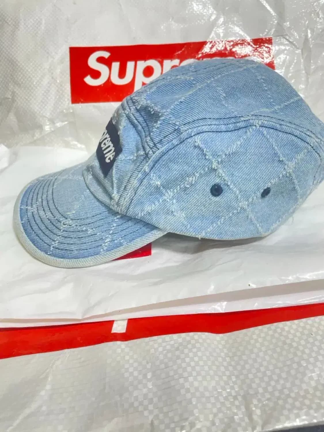 슈프림 캠프캡 워시드 데님 연청 20AW 상품이미지3