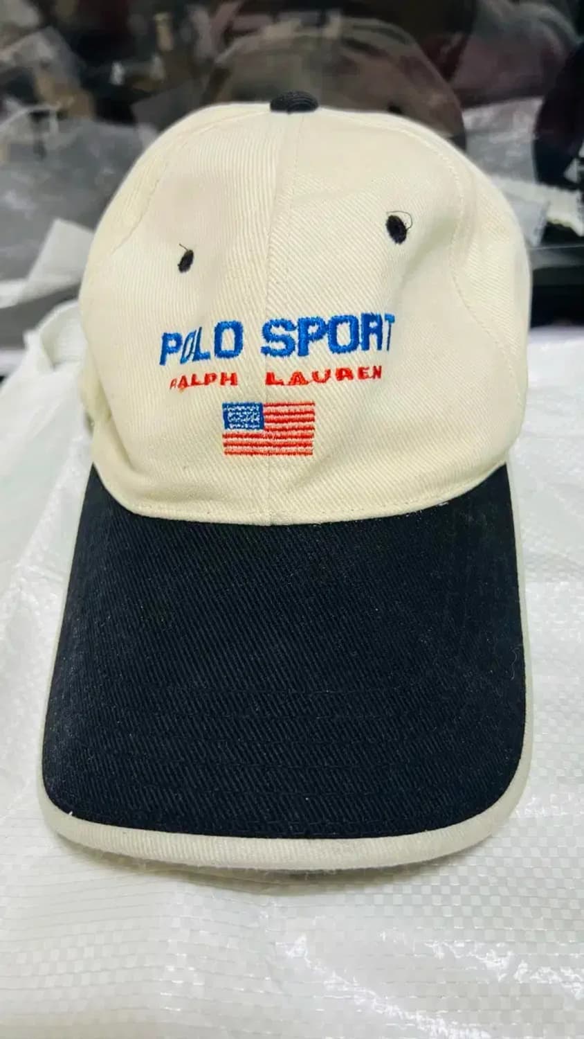 90년대 폴로 랄프로렌 스포츠 볼캡 아이보리 상품이미지1