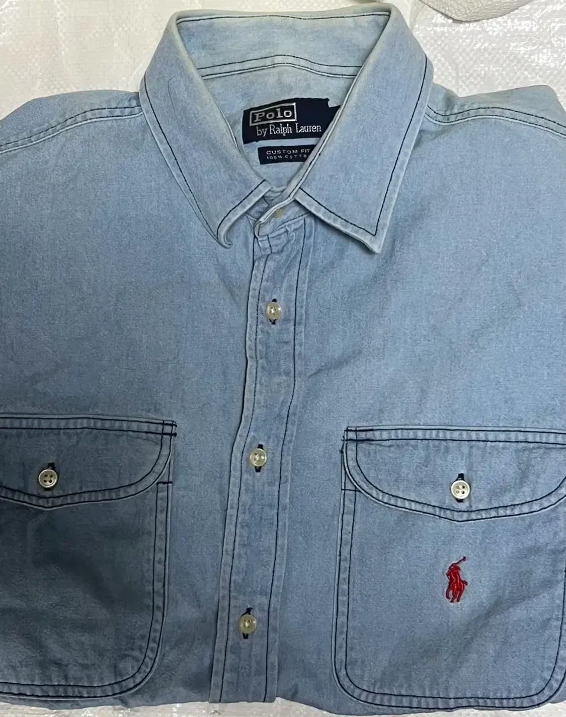 폴로 데님 셔츠  긴팔 남방 성조기 usa L 상품이미지1