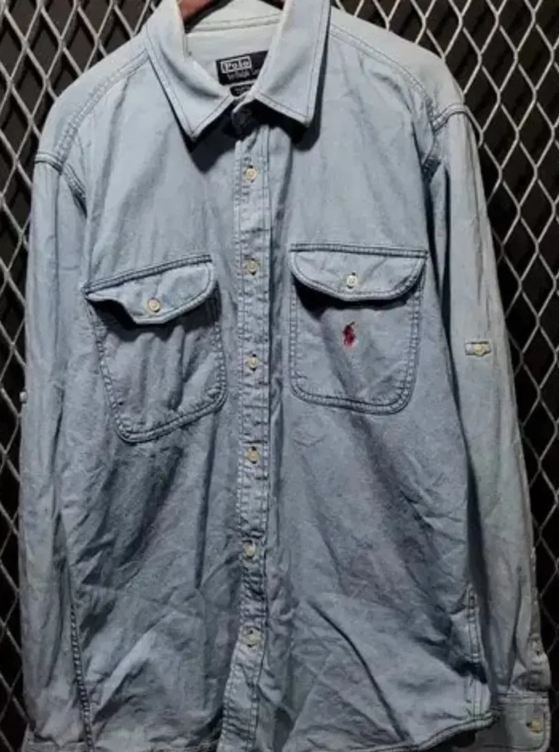 폴로 데님 셔츠  긴팔 남방 성조기 usa L 상품이미지2