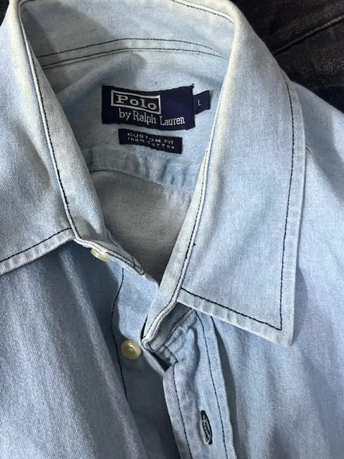 폴로 데님 셔츠  긴팔 남방 성조기 usa L 상품이미지7