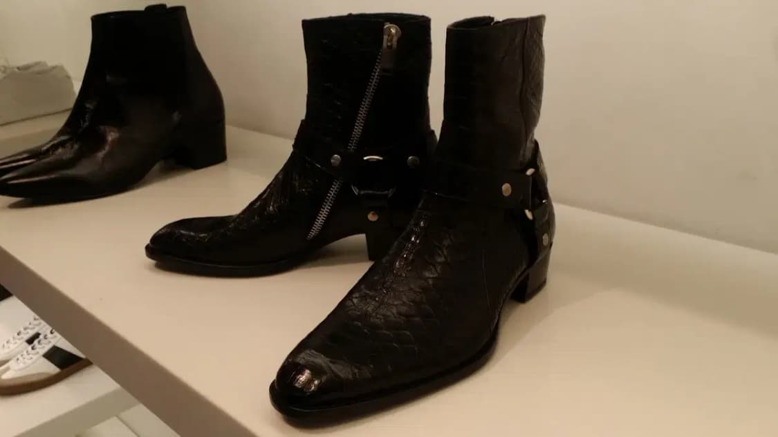 생로랑 모터사이클 와이어링 아나콘다 뱀피 부츠 상품이미지1