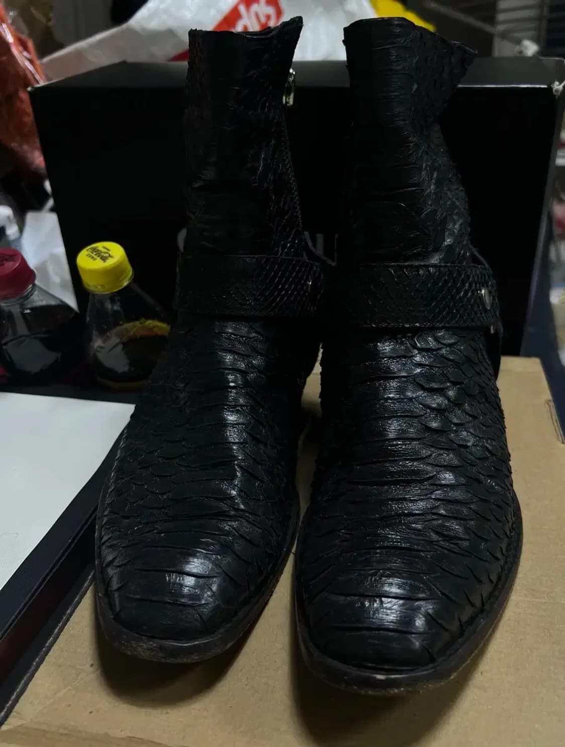 생로랑 모터사이클 와이어링 아나콘다 뱀피 부츠 상품이미지8