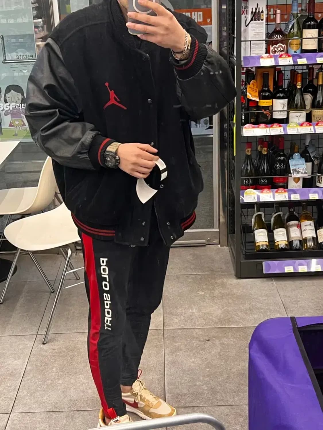 삼나스포츠  나이키 조던 점프맨 가죽 바시티 xxl 상품이미지6