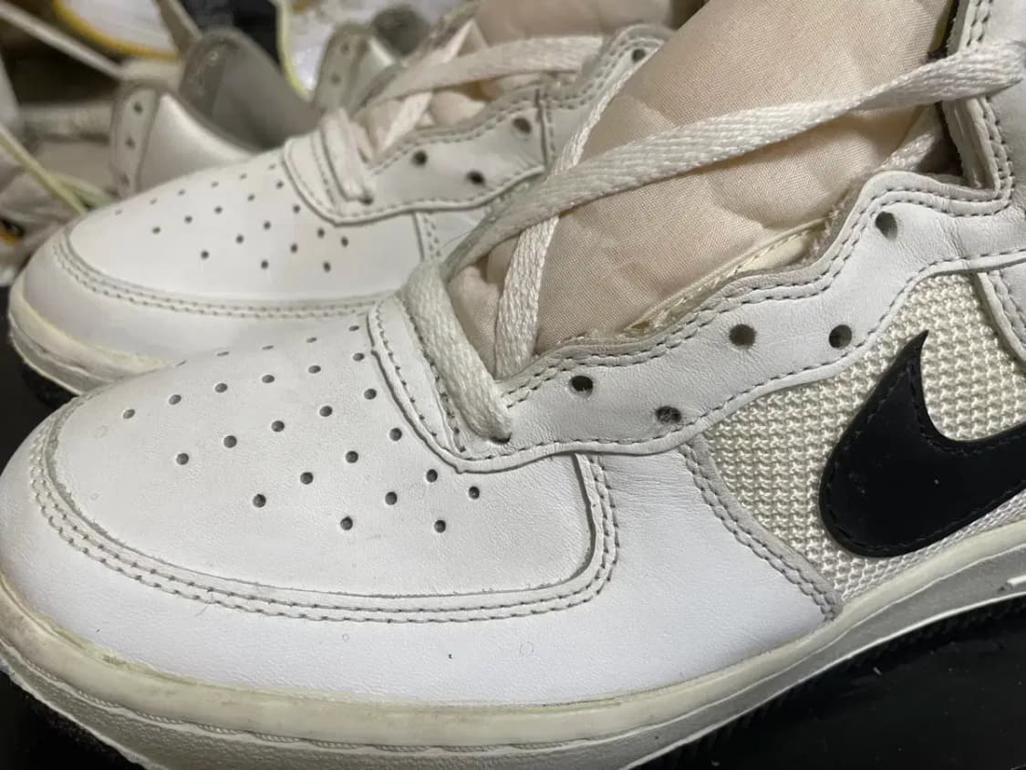 91년 나이키 에어포스1 흰/검 메쉬 하이 신품 상품이미지9
