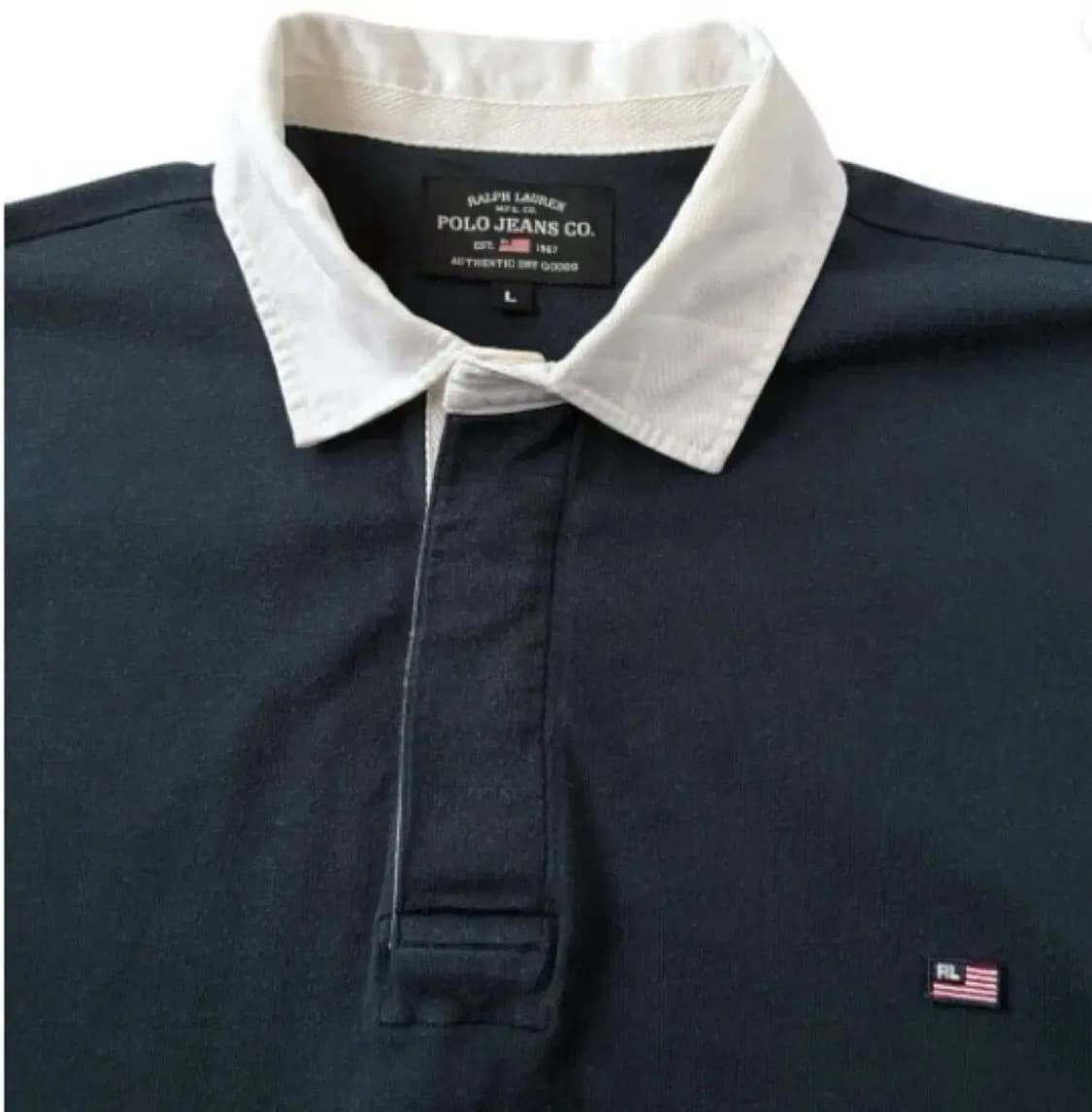 00년대 폴로 랄프로렌  폴로진스 럭비티 네이비 L 상품이미지5