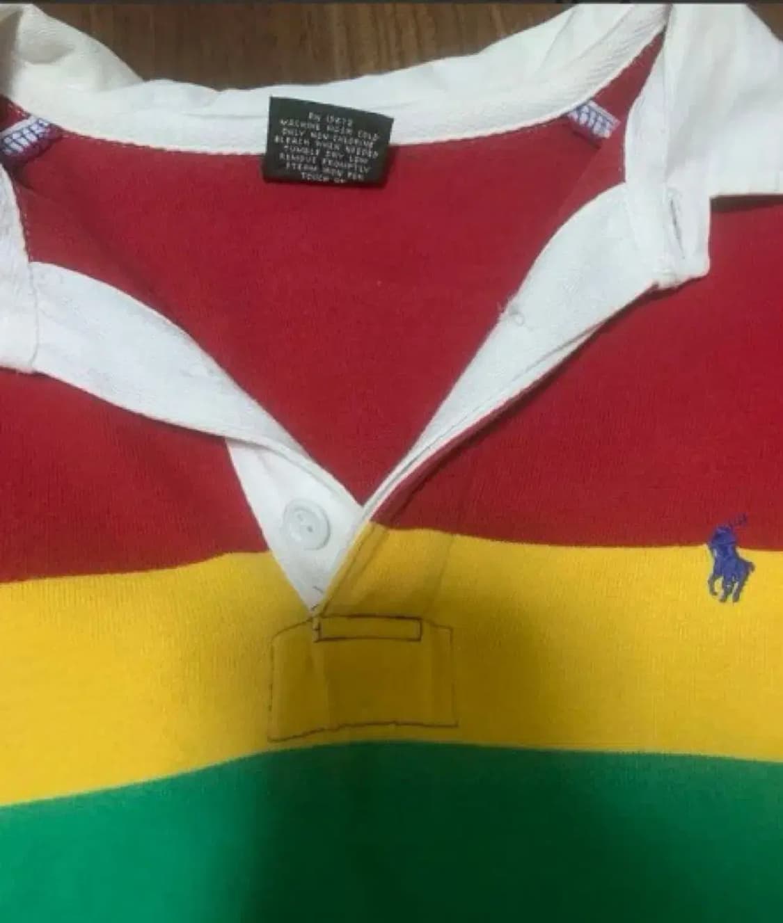 90's 폴로 랄프로렌 스트라이프 럭비티 긴팔 xxl 상품이미지2